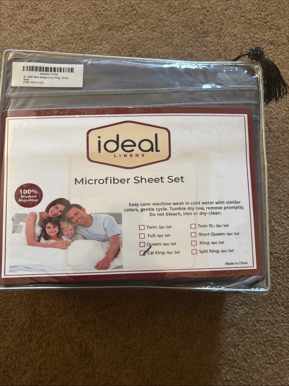 Gray Microfiber Sheet Set Cal King